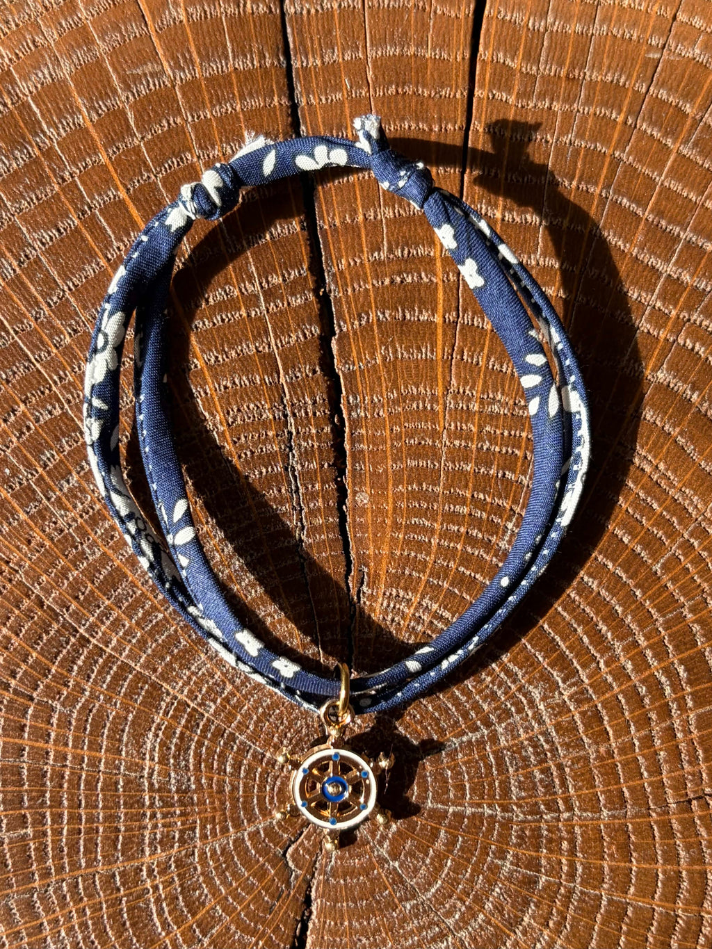 Bracelet Evesome x Le Petit Lien de Paris en Liberty de coton et acier inoxydable doré