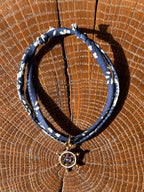 Bracelet Evesome x Le Petit Lien de Paris en Liberty de coton et acier inoxydable doré