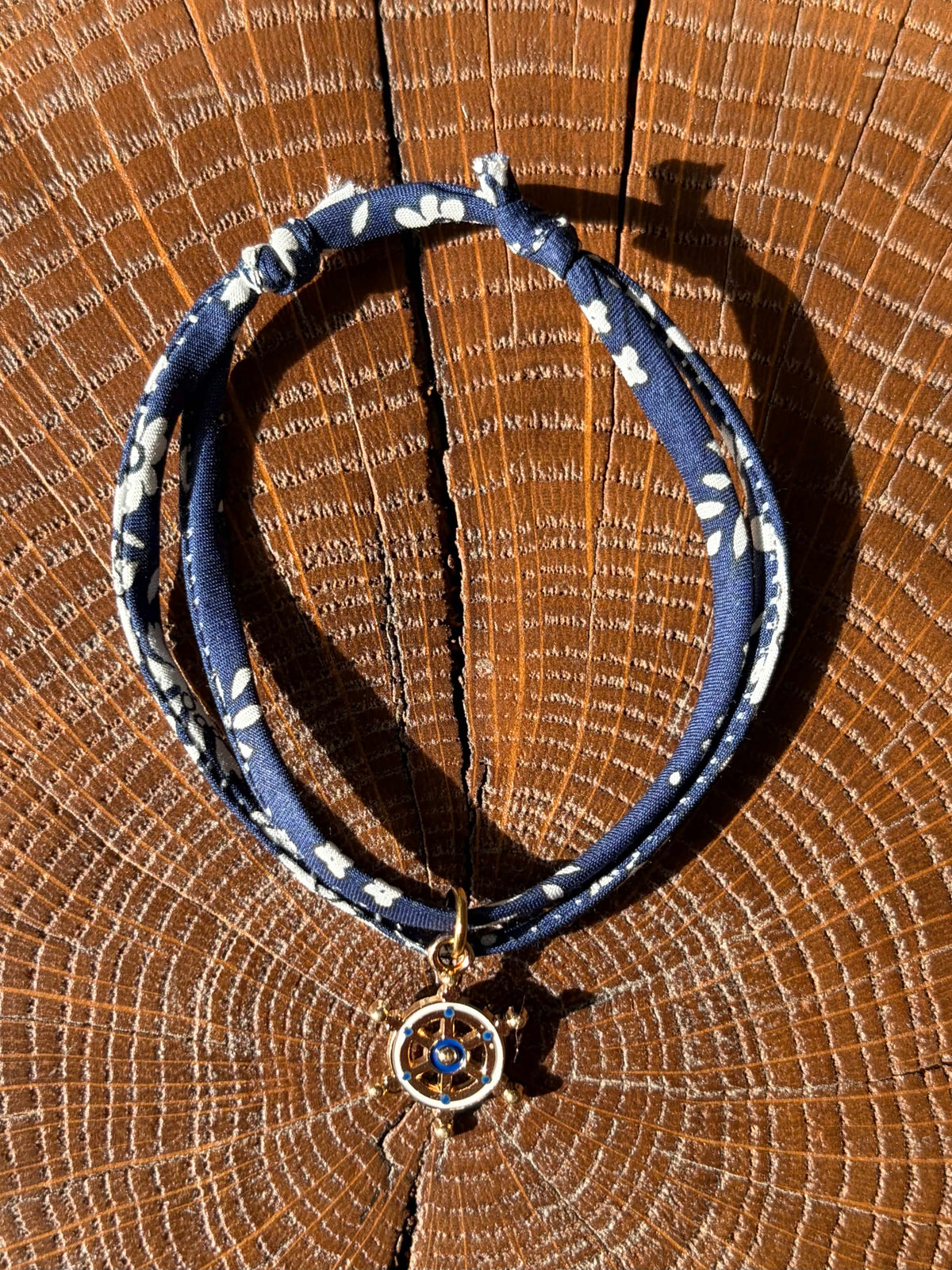 Bracelet Evesome x Le Petit Lien de Paris en Liberty de coton et acier inoxydable doré