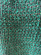Robe sans manches à volant en tweed vert, noir et blanc fabriqué en France