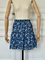Jupe en Liberty de coton à taille élastiquée fabriquée en France