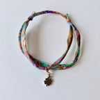 Bracelet Evesome x Le Petit Lien de Paris en Liberty de coton et acier inoxydable doré