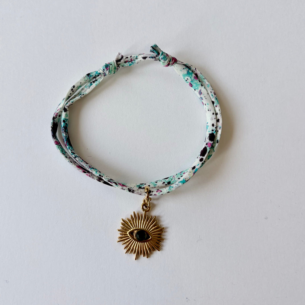 Bracelet Evesome x Le Petit Lien de Paris en Liberty de coton et acier inoxydable doré