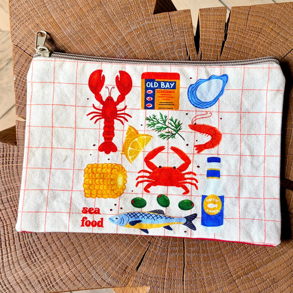 Grande pochette plate sea food 22x15 cm