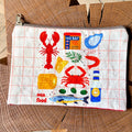 Grande pochette plate sea food 22x15 cm