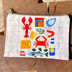 Grande pochette plate sea food 22x15 cm