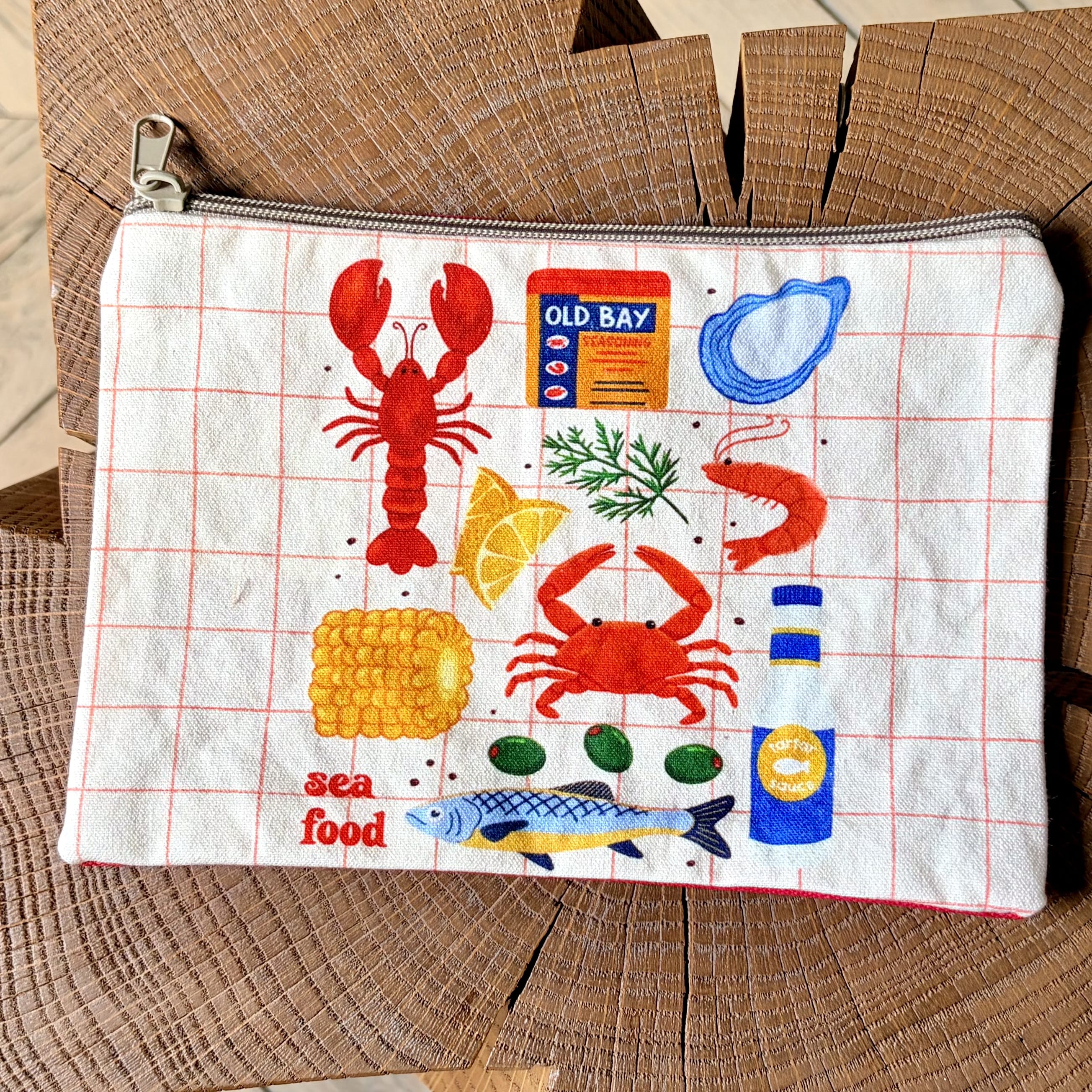 Grande pochette plate sea food 22x15 cm