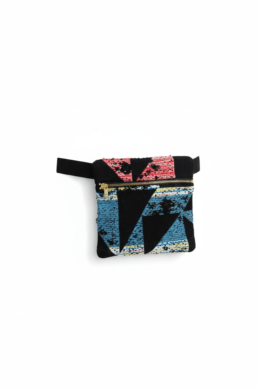Pochette ceinture Eugénie en tweed multicolore
