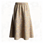 Jupe longue en Liberty de coton à taille élastiquée fabriquée en France