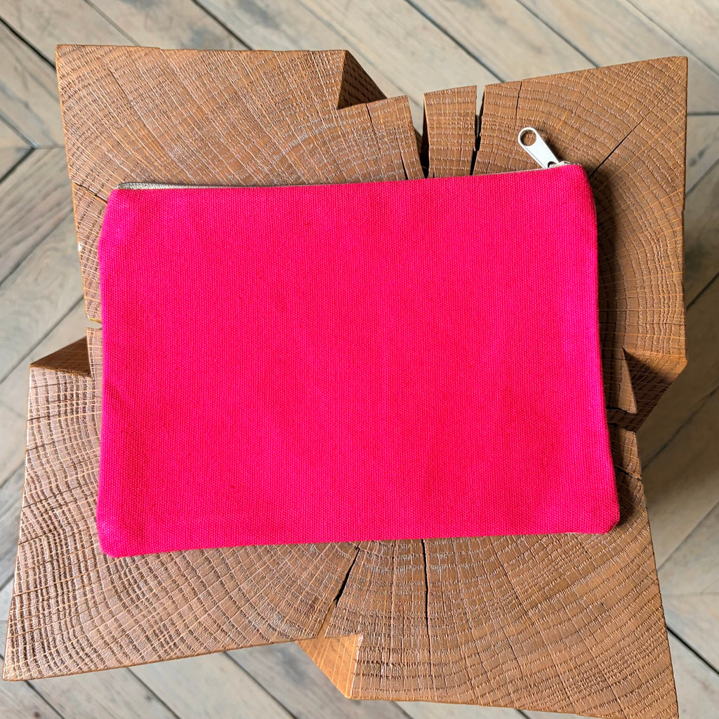 Grande pochette homard rayures rose 22x15 cm