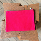 Grande pochette homard rayures rose 22x15 cm
