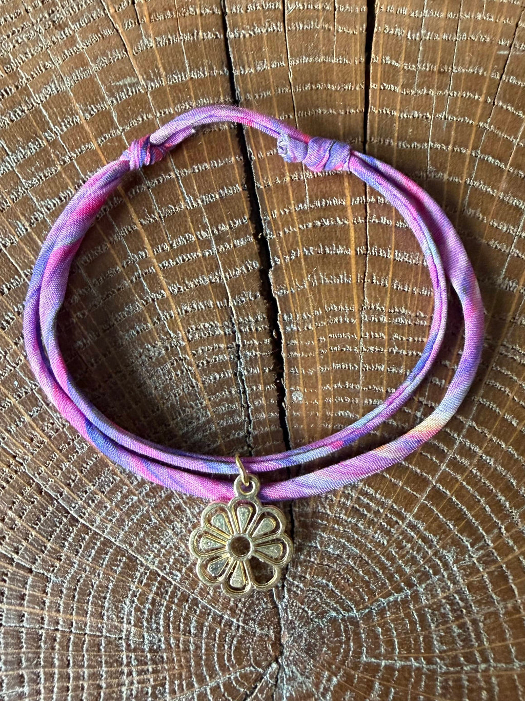 Bracelet Evesome x Le Petit Lien de Paris en Liberty de coton et acier inoxydable doré