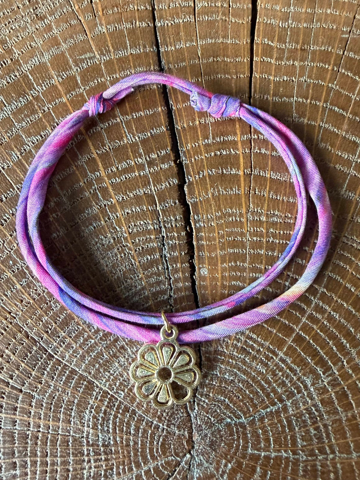 Bracelet Evesome x Le Petit Lien de Paris en Liberty de coton et acier inoxydable doré