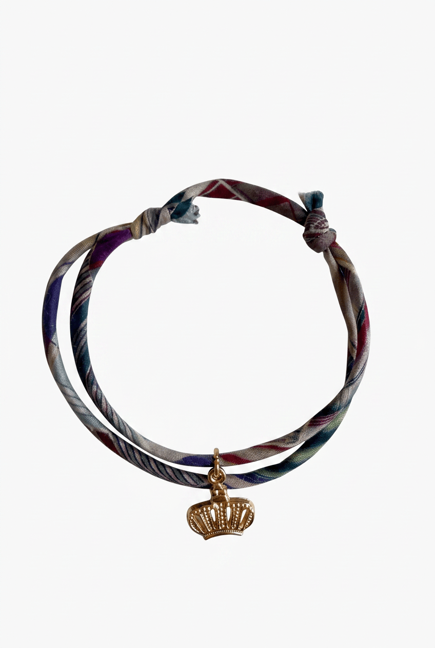 Bracelet Evesome x Le Petit Lien de Paris en Liberty de coton et acier inoxydable doré