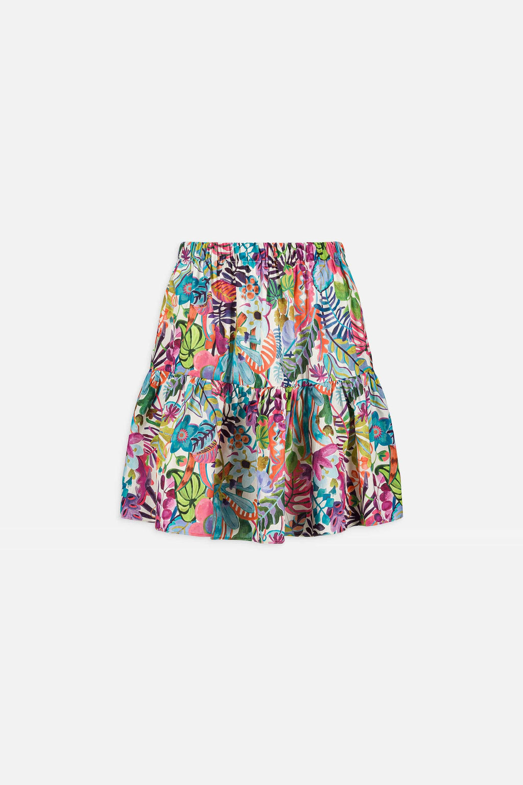 Jupe en Liberty de coton à taille élastiquée fabriquée en France