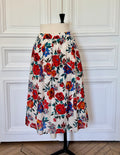 Jupe en coton fleurie rouge