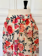 Jupe en coton fleurie rose