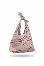 Sac Angèle en tweed rose, orange, bleu ciel et vert tissé et fabriqué en France