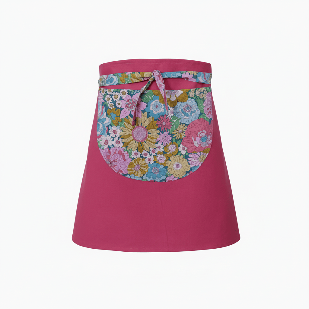 Tablier court en coton et Liberty fabriqué en France