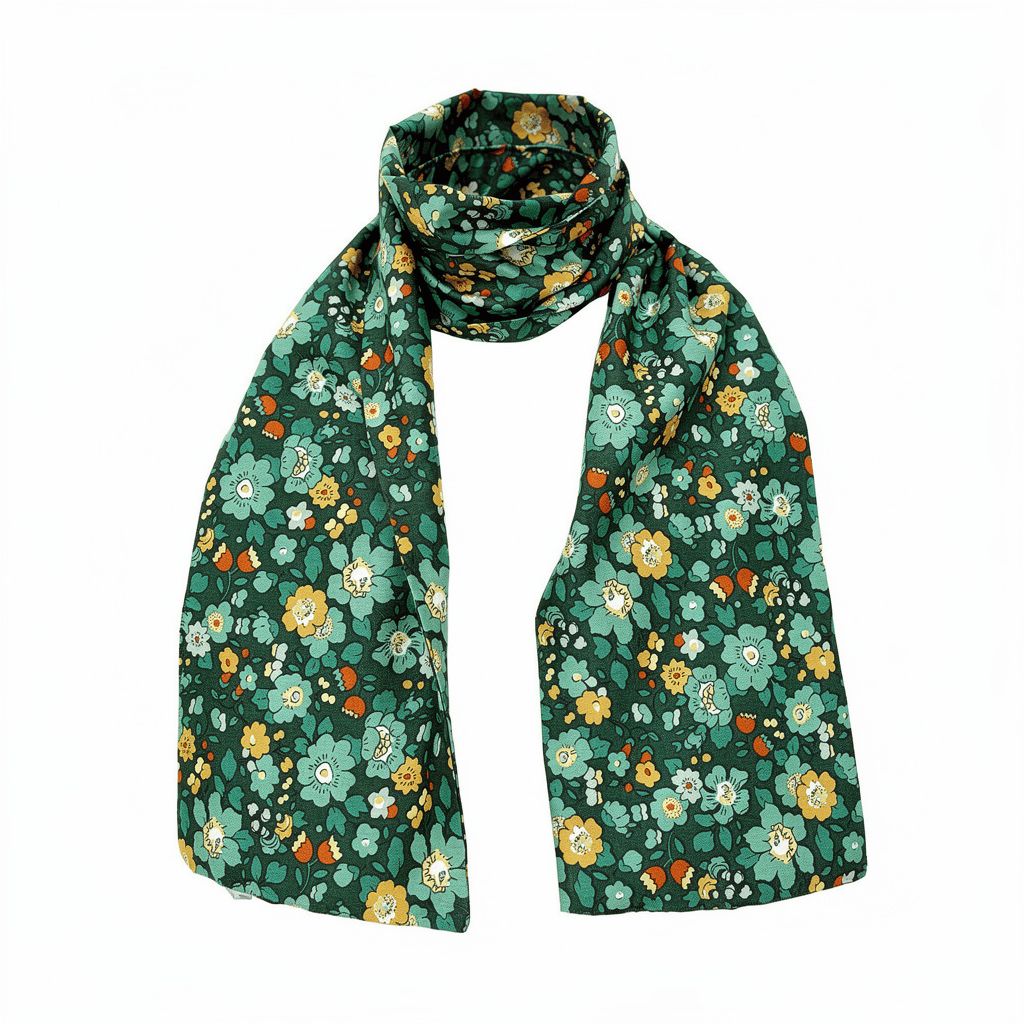 Foulard écharpe 118 x 13,5 cm en Liberty de coton doublé