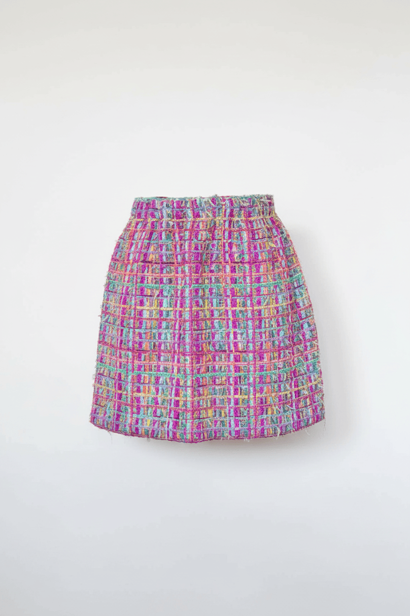 Jupe parapluie en tweed fabriquée en France