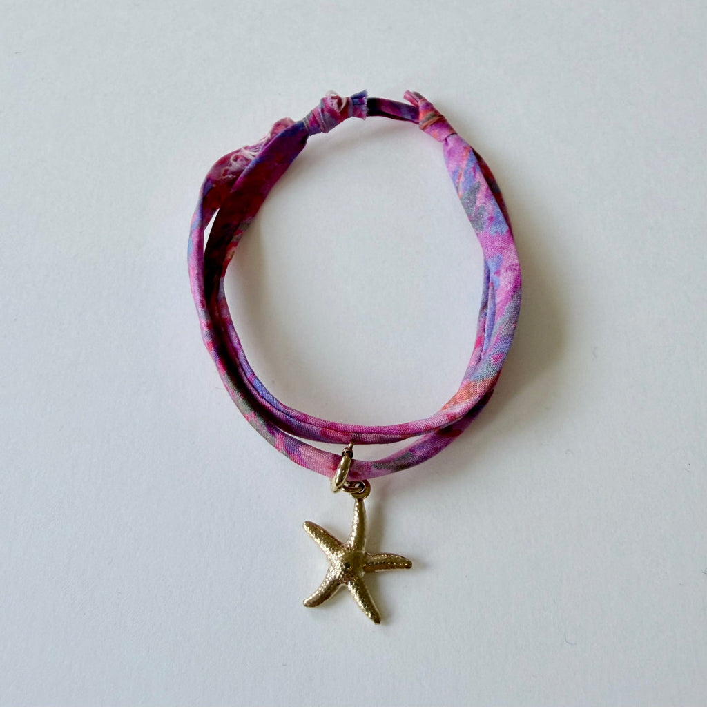 Bracelet Evesome x Le Petit Lien de Paris en Liberty de coton et acier inoxydable doré