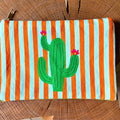 Grande pochette plate cactus 22x15 cm