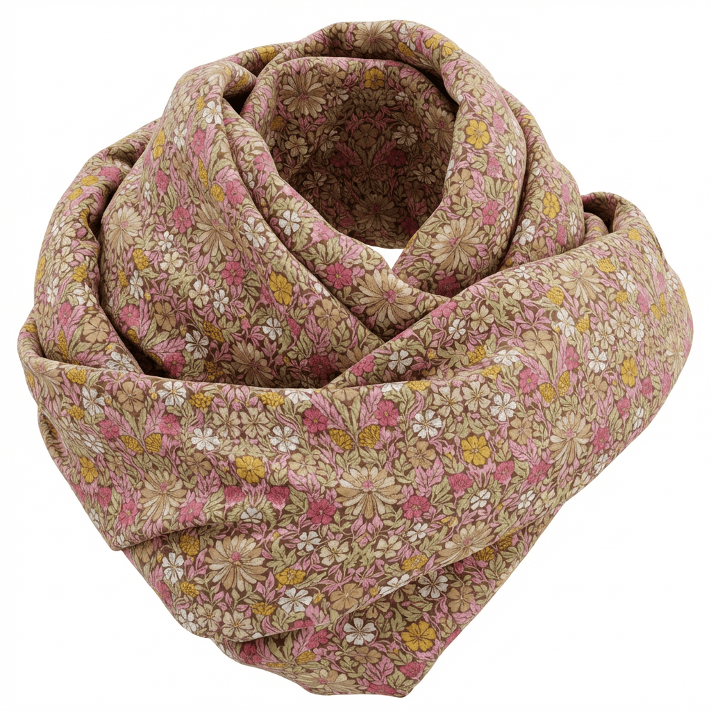 Snood double tour en Liberty de soie fleuri