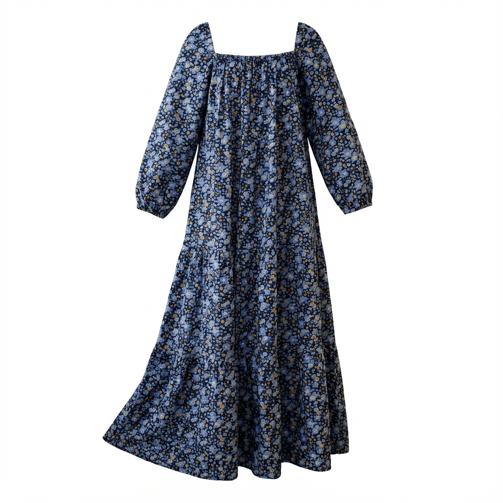 Robe longue à manches longues fabriquée en France