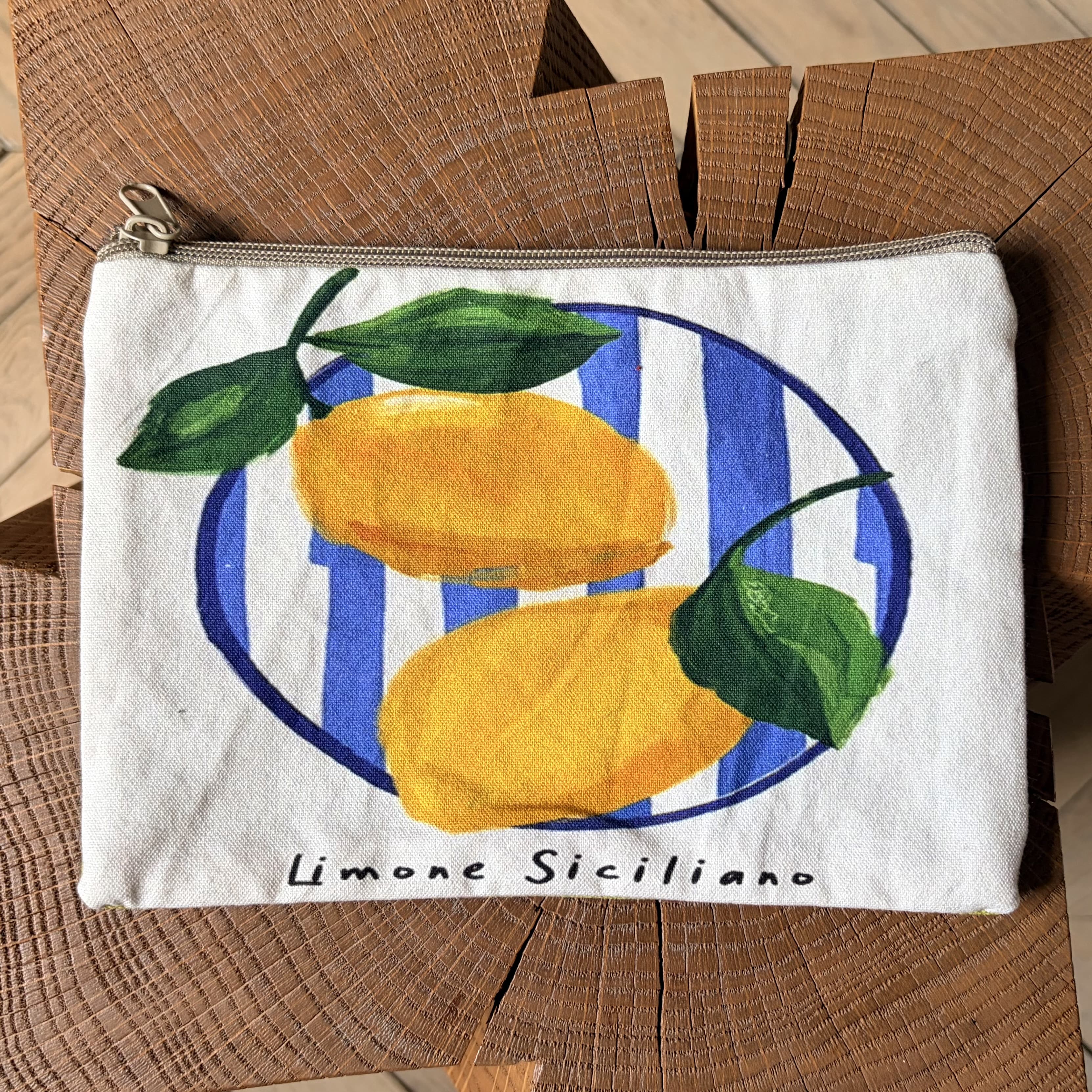 Grande pochette plate citrons 22x15 cm