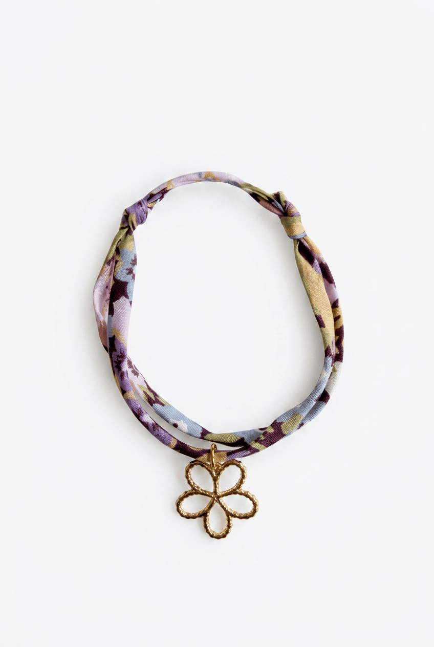 Bracelet Evesome x Le Petit Lien de Paris en Liberty de coton et acier inoxydable doré