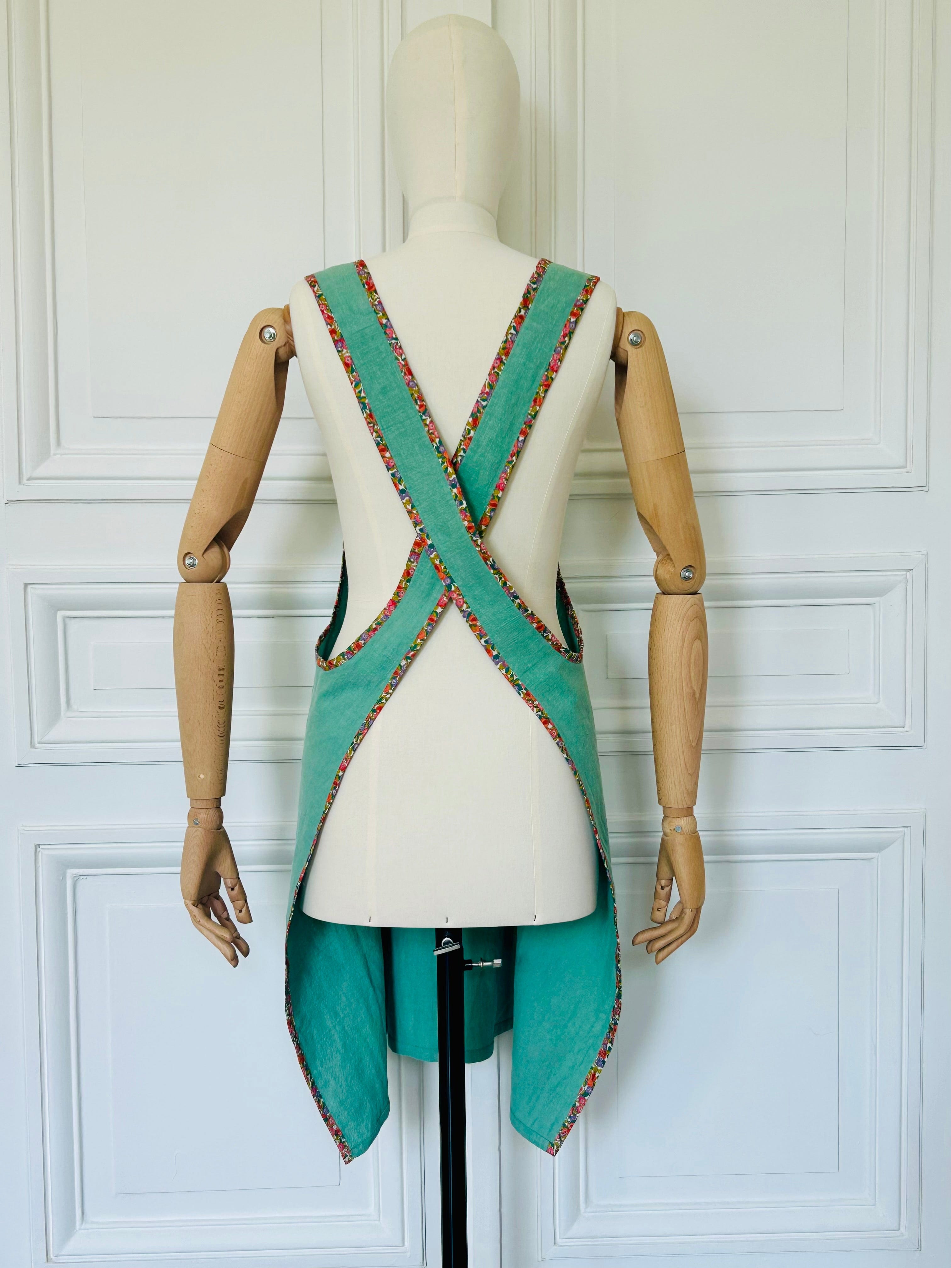 Tablier en coton et Liberty fabriqué en France