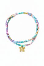 Bracelet Evesome x Le Petit Lien de Paris en Liberty de coton et acier inoxydable doré