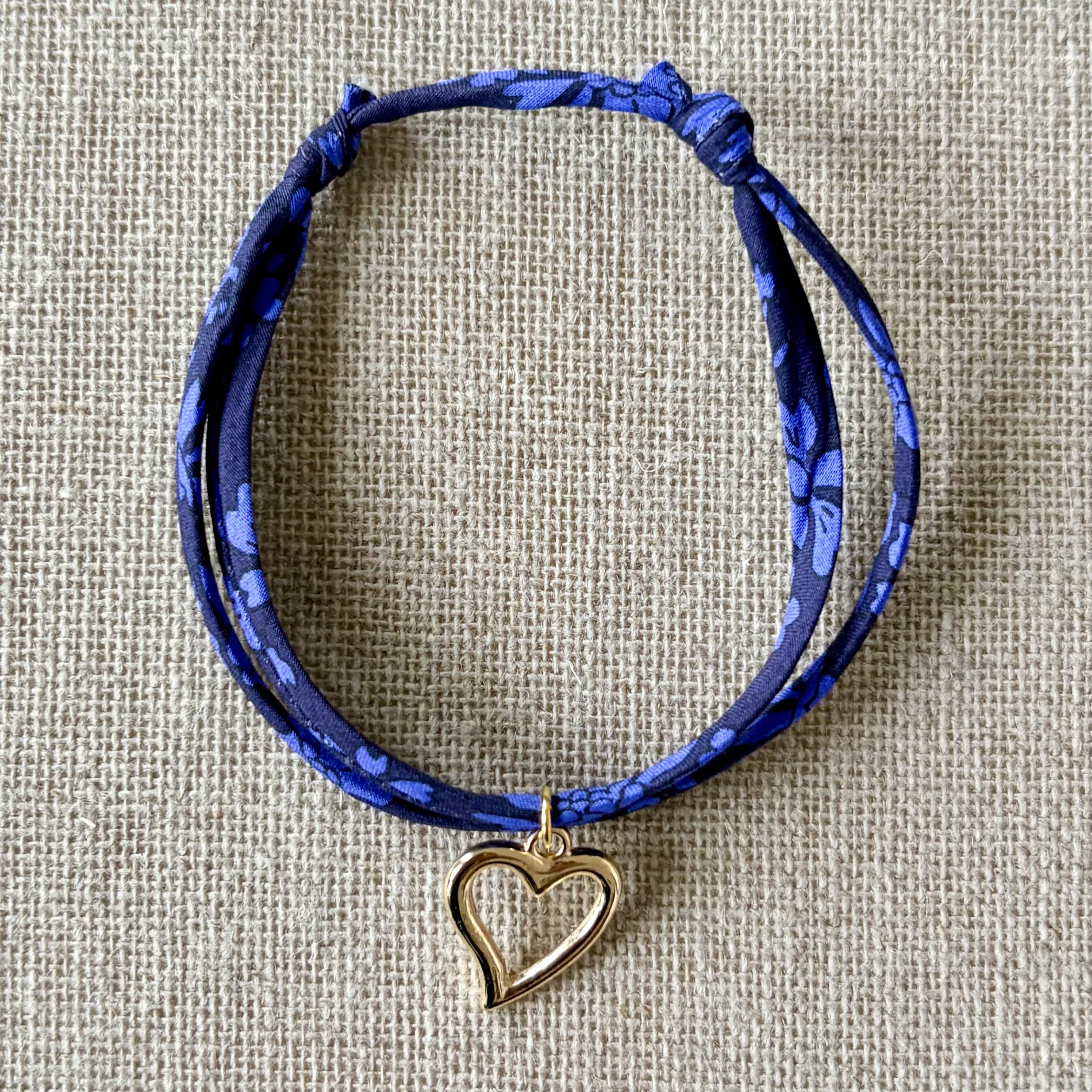 Bracelet Evesome x Le Petit Lien de Paris en Liberty de coton et acier inoxydable doré