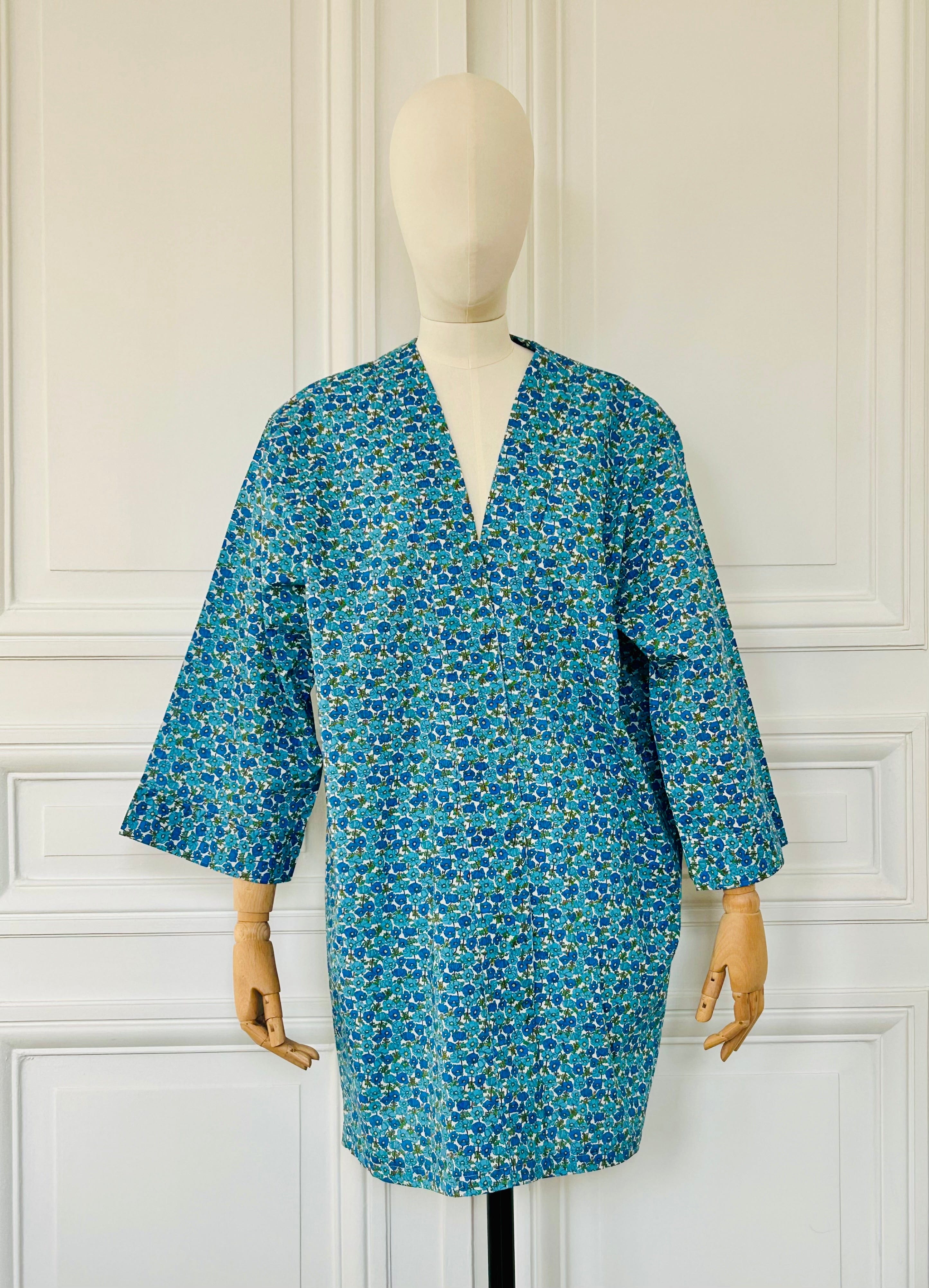 Kimono en coton imprimé Liberty fabriqué en France