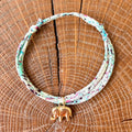 Bracelet Evesome x Le Petit Lien de Paris en Liberty de coton et acier inoxydable doré
