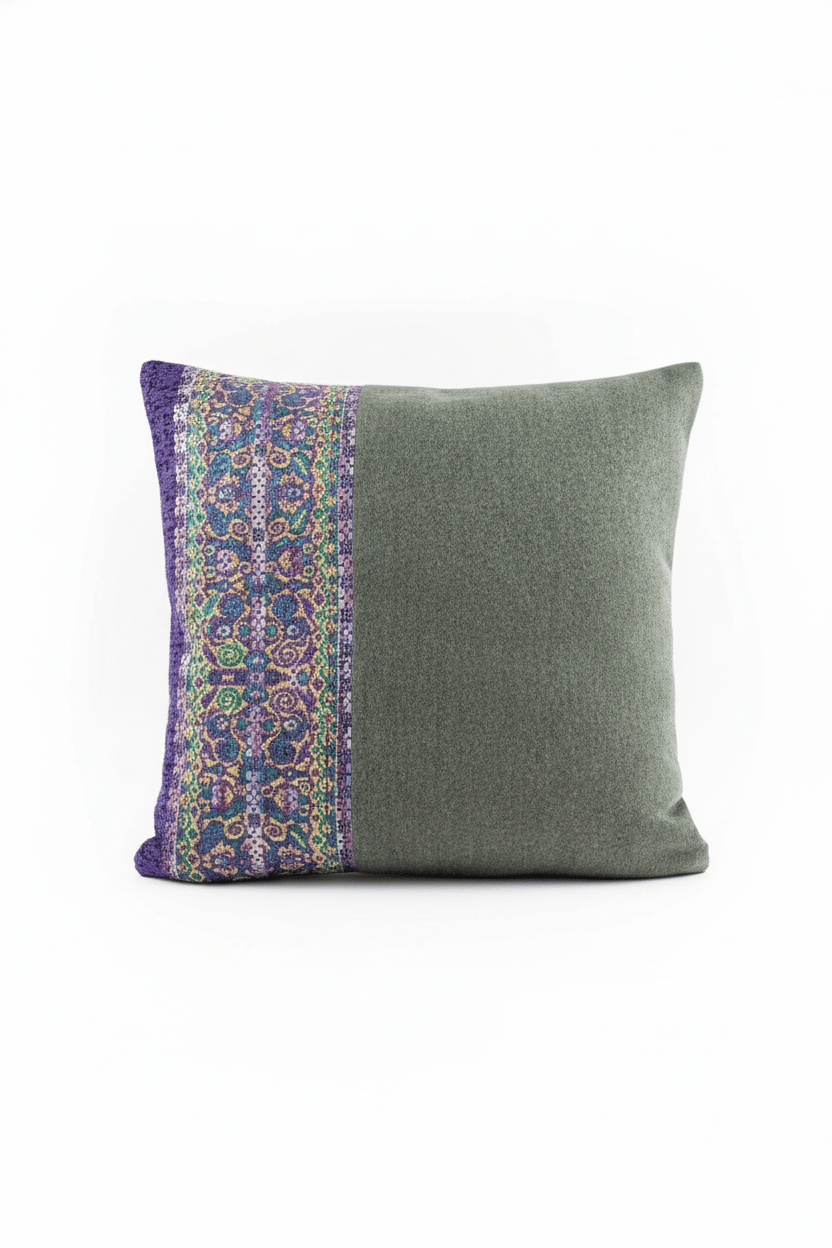 Coussin 50x50cm en tweed tissé et fabriqué en France
