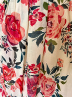 Jupe en coton fleurie rose