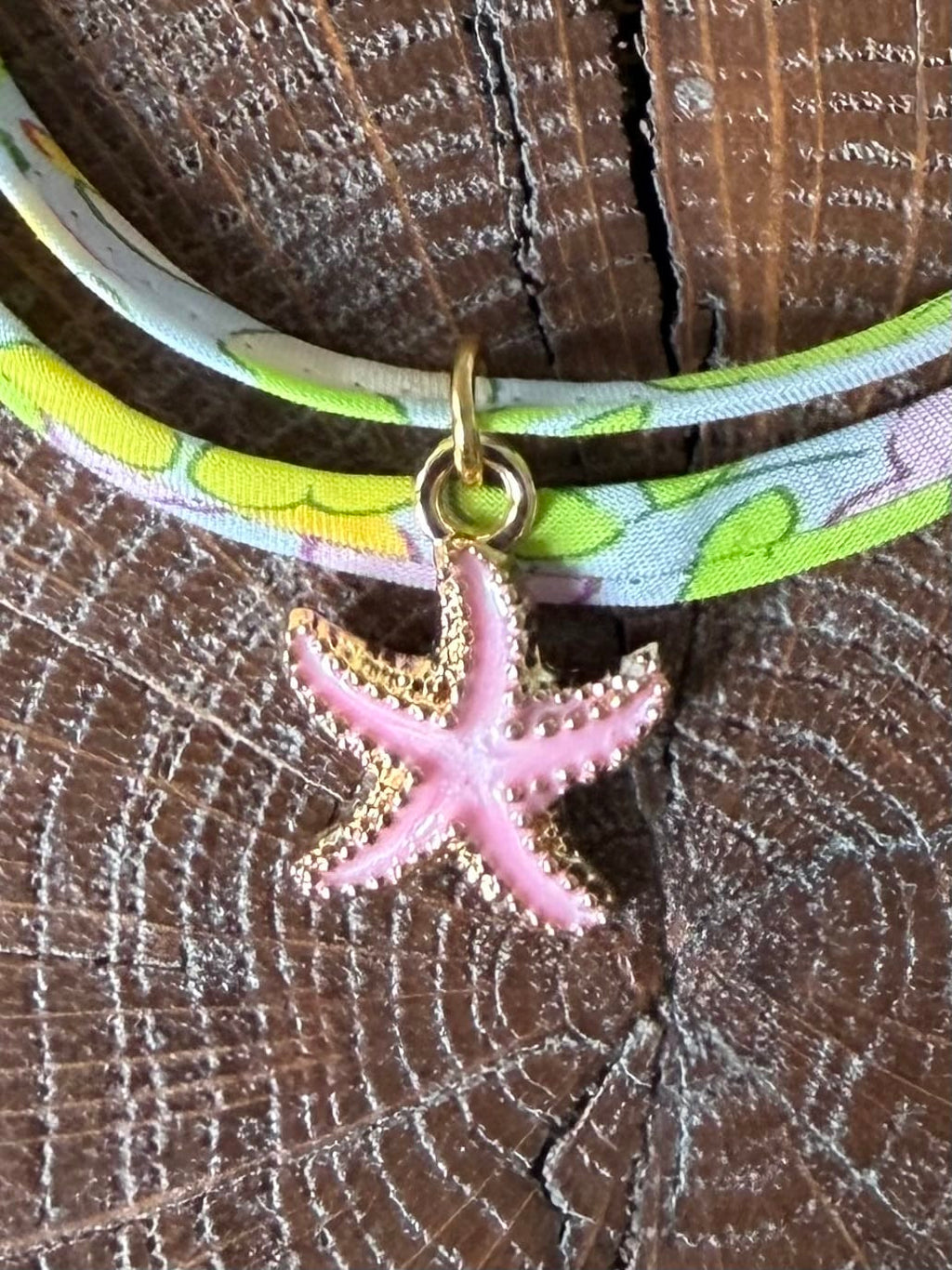 Bracelet Evesome x Le Petit Lien de Paris en Liberty de coton et acier inoxydable doré