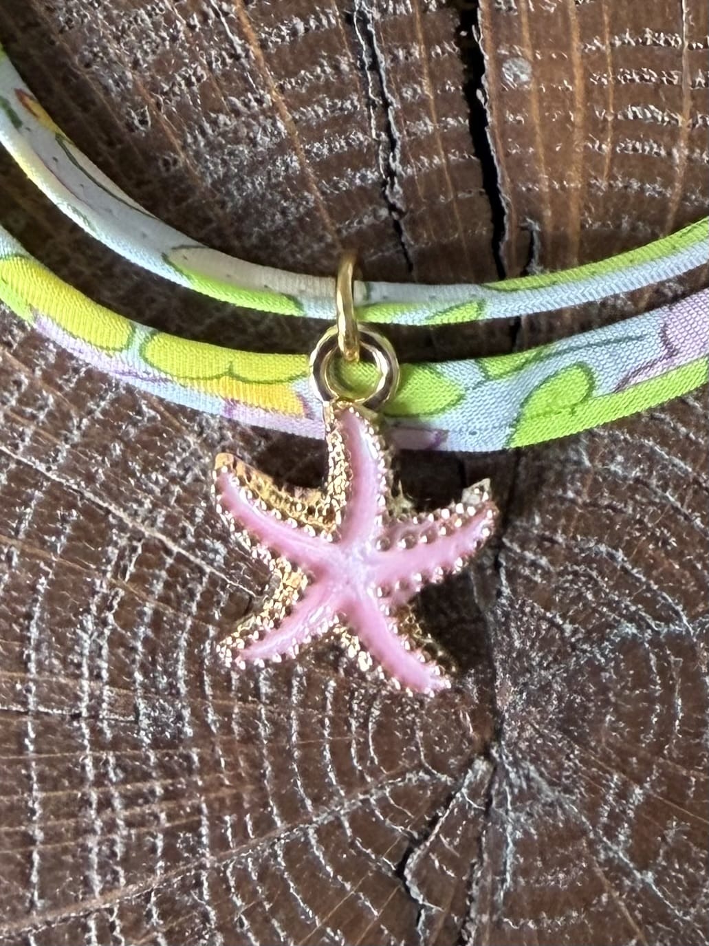 Bracelet Evesome x Le Petit Lien de Paris en Liberty de coton et acier inoxydable doré