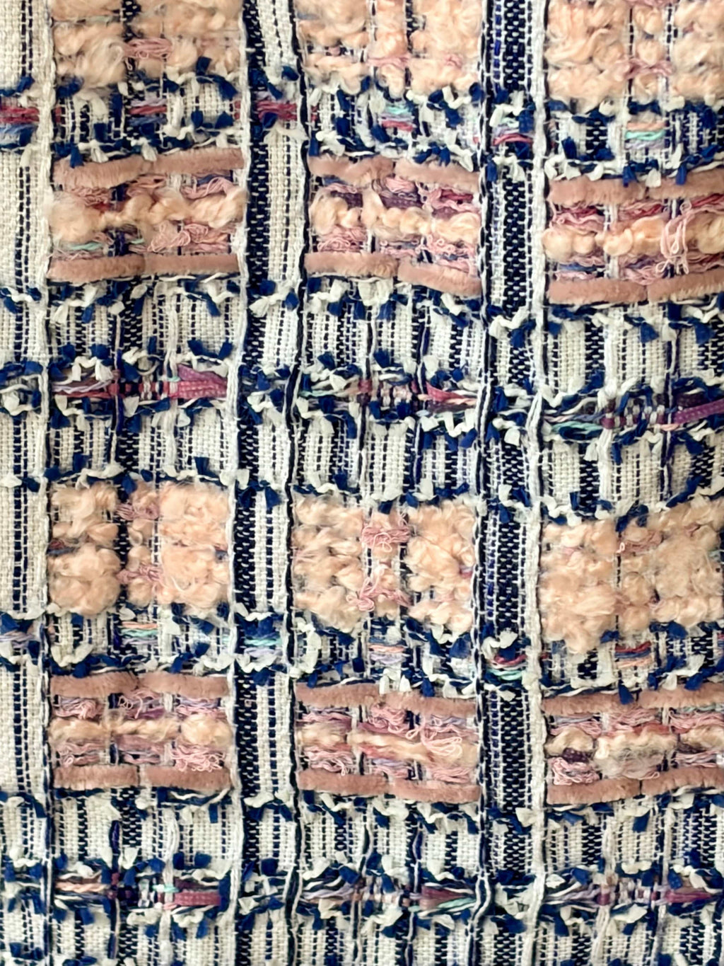 Mini jupe en tweed rose et bleu  fabriqué en France