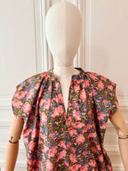 Robe longue avec mini manches fabriquée en France