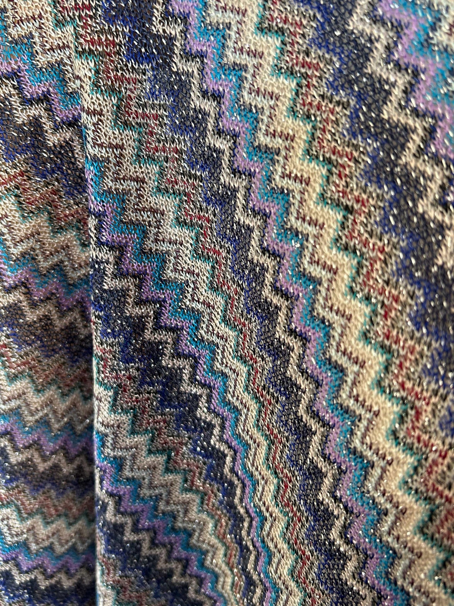 Manteau zig zag d’été bleu et gris