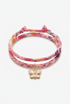 Bracelet Evesome x Le Petit Lien de Paris en Liberty de coton et acier inoxydable doré
