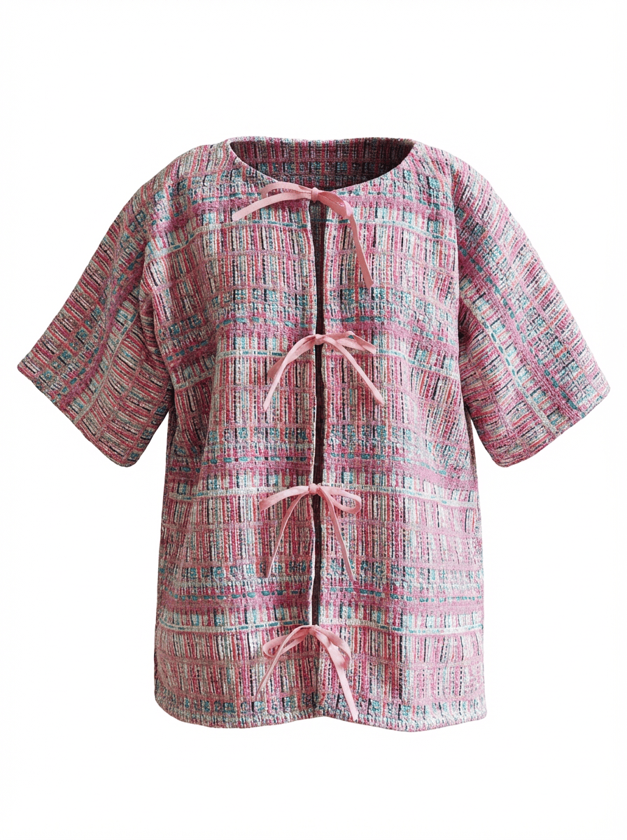 Veste manches courtes multicolore fabriquée en France