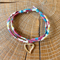 Bracelet Evesome x Le Petit Lien de Paris en Liberty de coton et acier inoxydable doré
