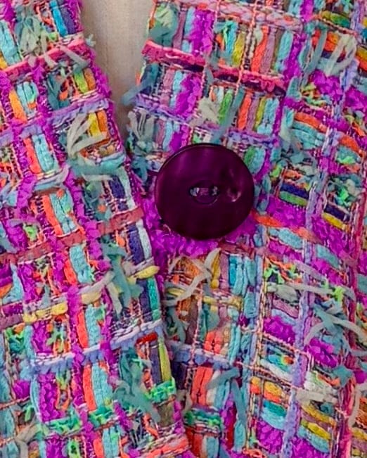 Veste kimono boutonnée tissée et fabriquée en France