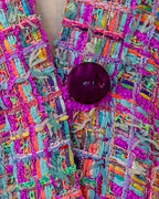 Veste kimono boutonnée tissée et fabriquée en France