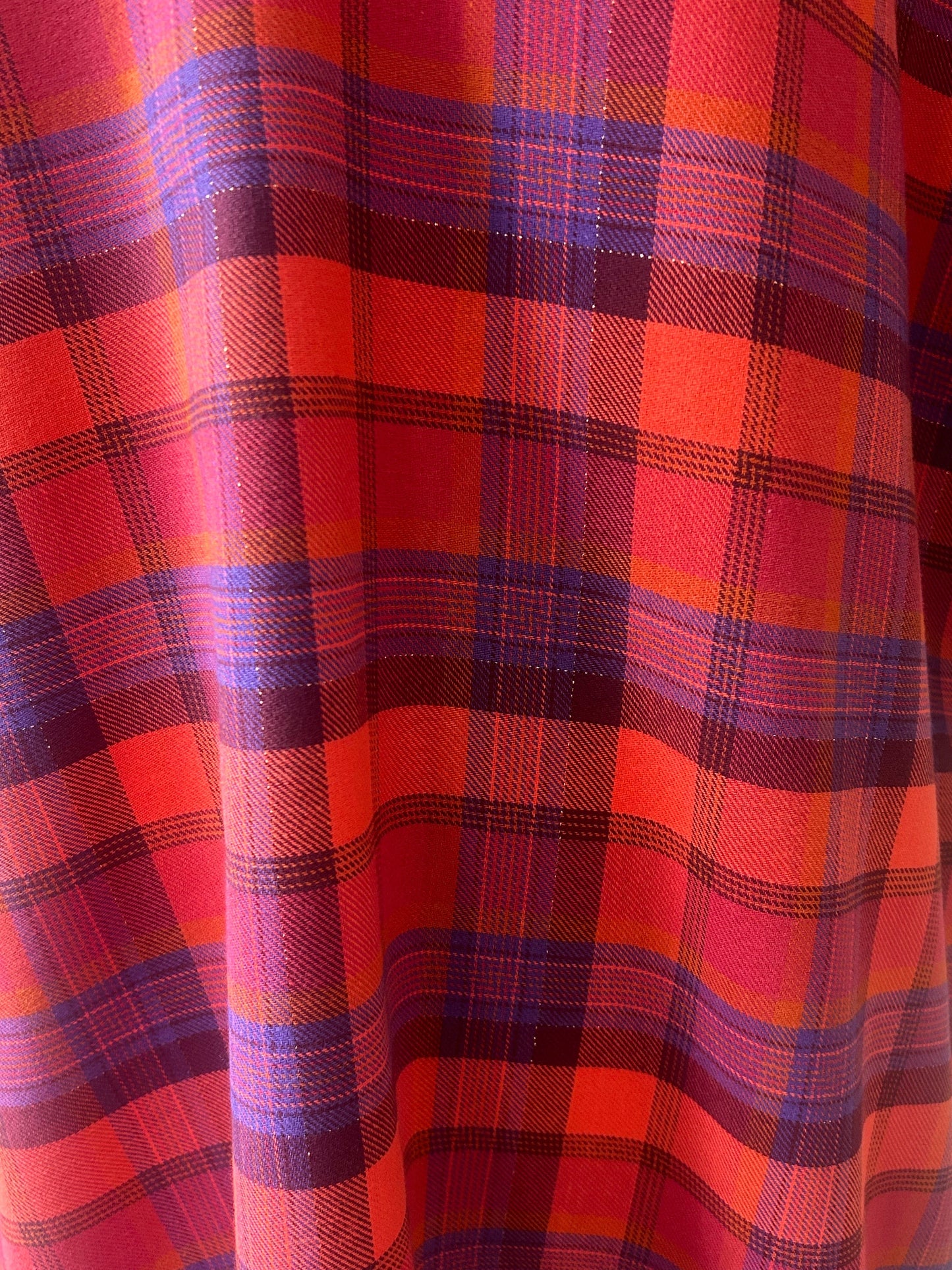 Robe en V longue en tartan ultra doux fabriquée en France