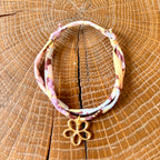 Bracelet Evesome x Le Petit Lien de Paris en Liberty de coton et acier inoxydable doré